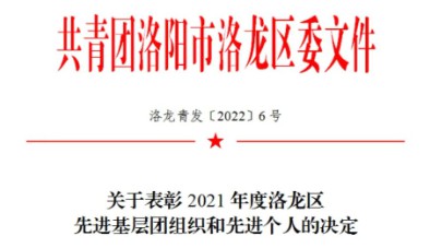 智博喜訊丨智博集團(tuán)團(tuán)總支榮獲洛龍區(qū)“五四紅旗團(tuán)支部”稱號